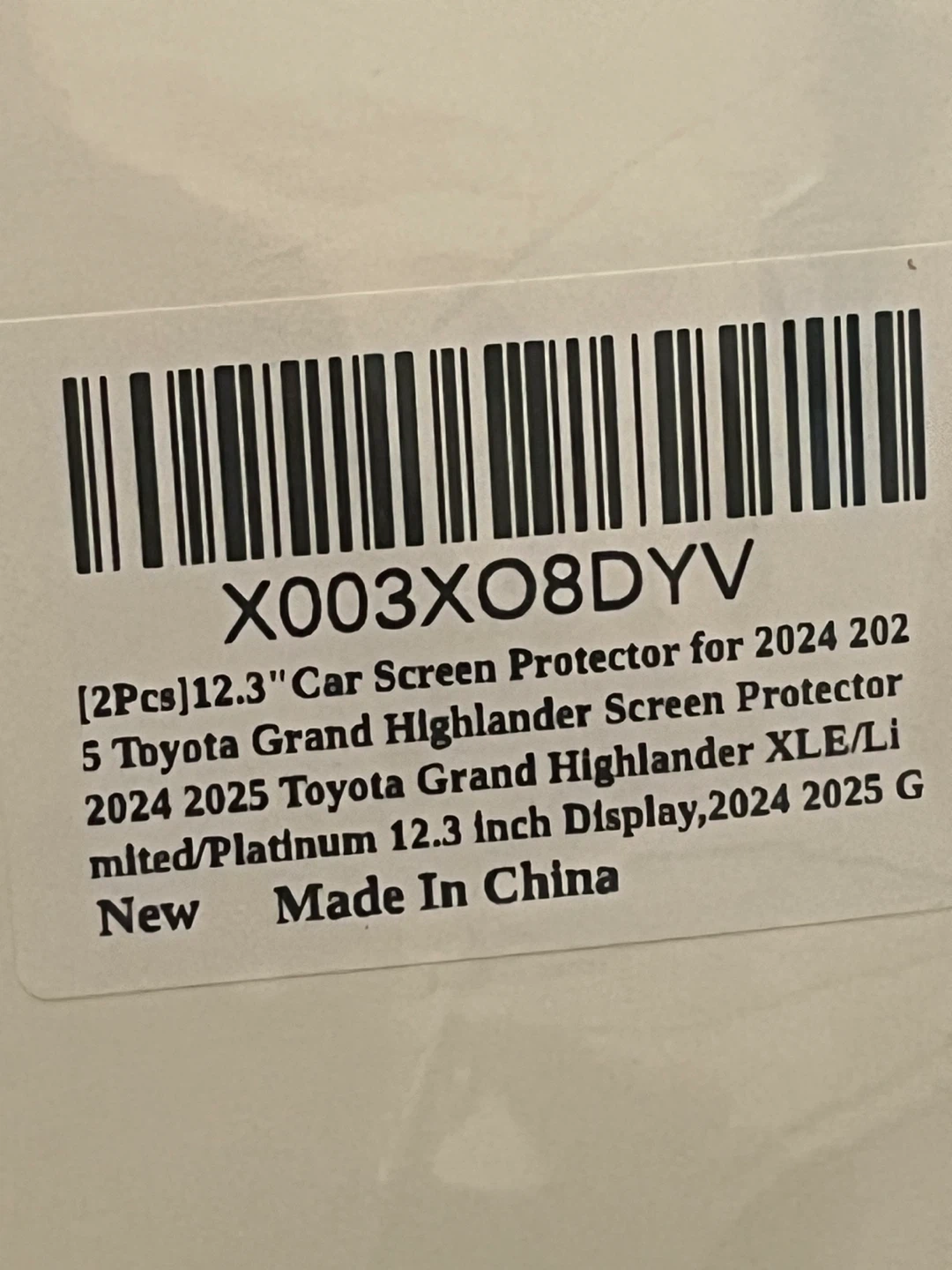 Car screen protector 2024 2025 Toyota Grand Highlander XLE/LI - photo 3