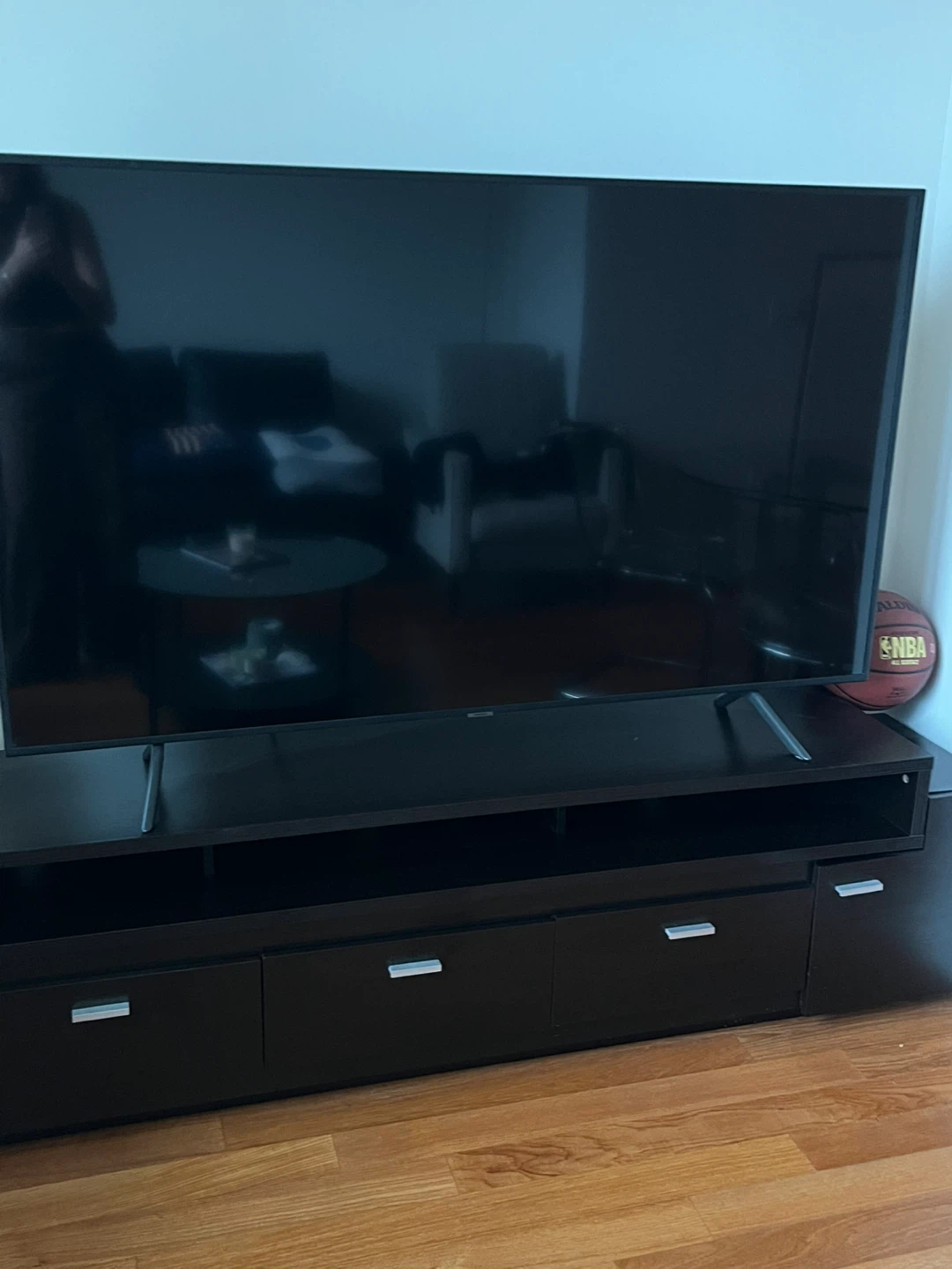 Dark Brown TV Stand with Drawers and Shelves - photo 4