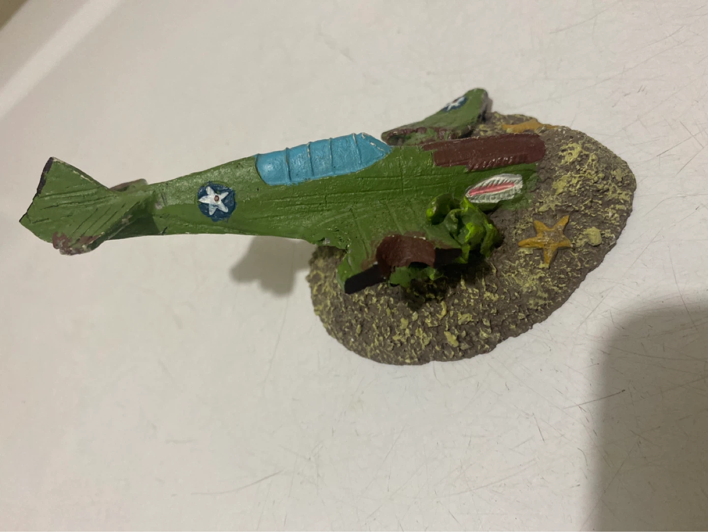 WWII Airplane Crash Site Aquarium Decoration - photo 2