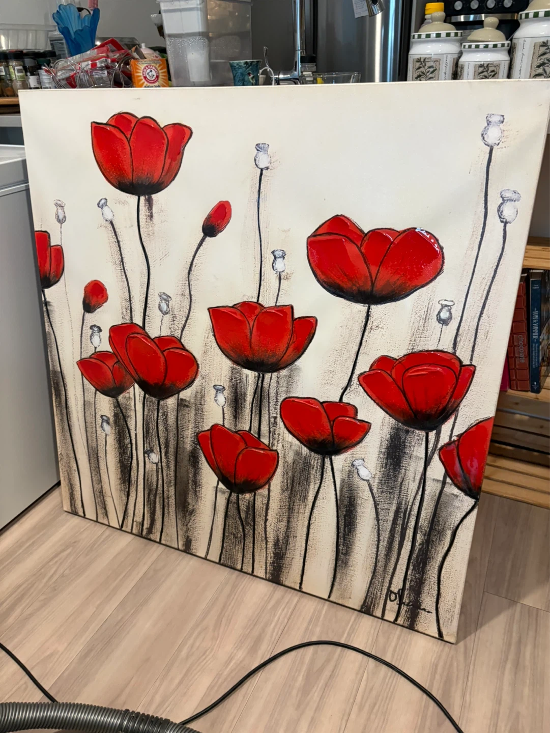 Red Poppy Floral Canvas Wall Art
