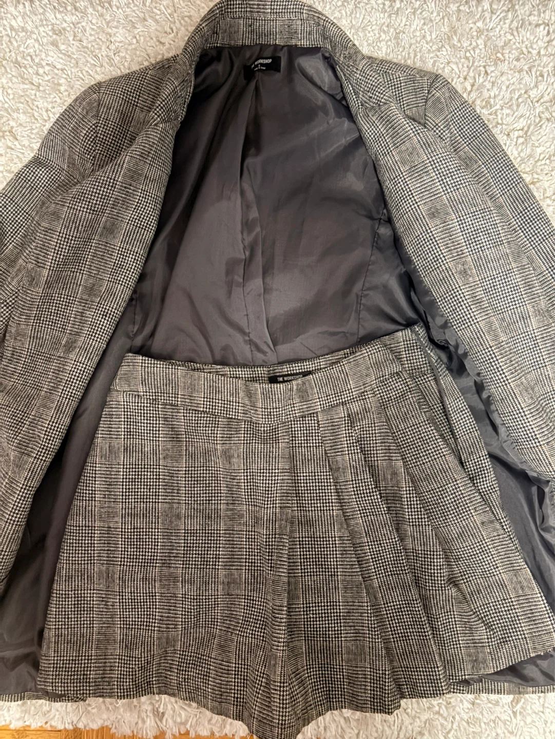 The Workshop Plaid Blazer and Shorts Set Size S - photo 3