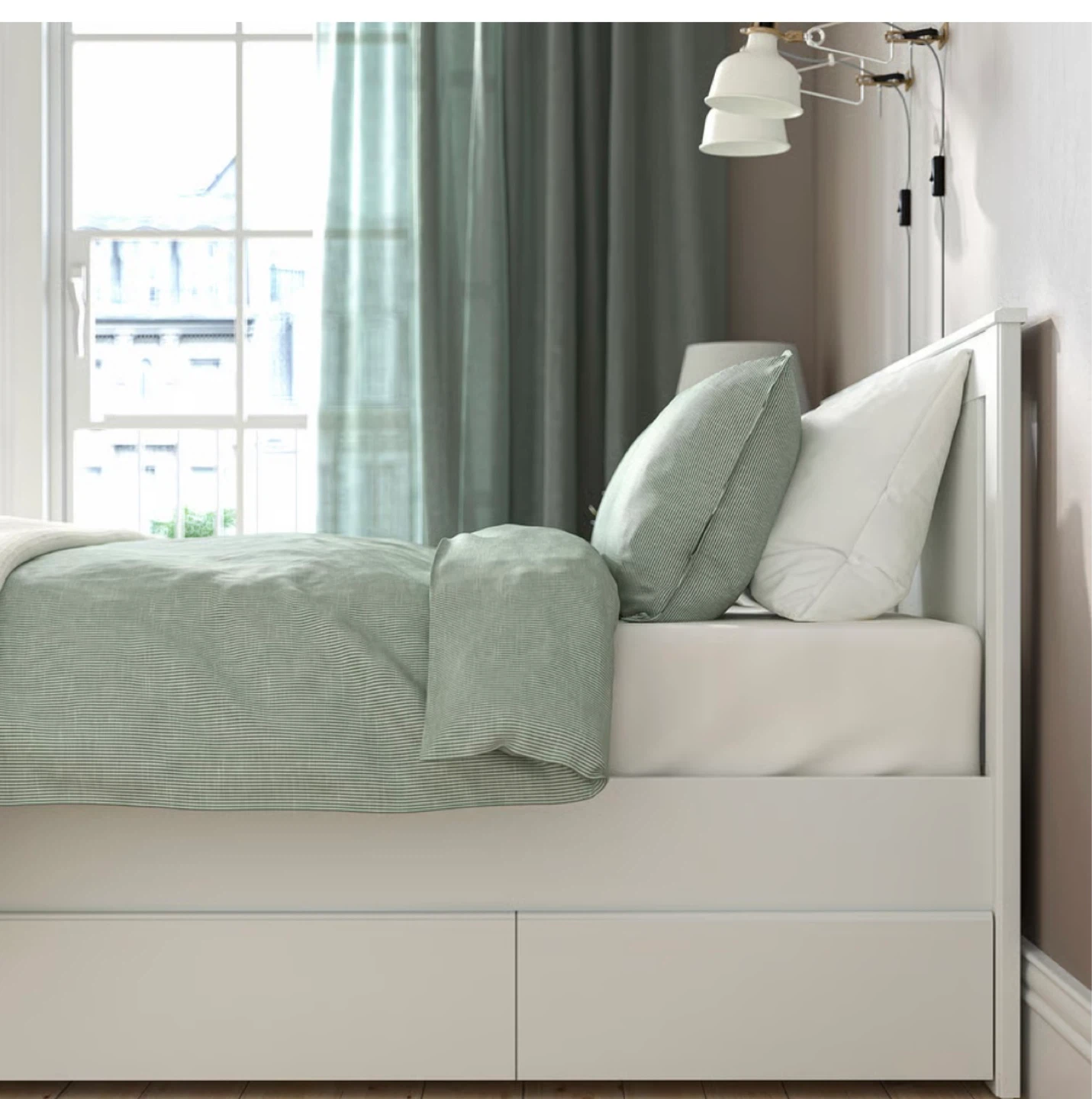 White Queen Bed Frame with 4 Storage Drawers - photo 4