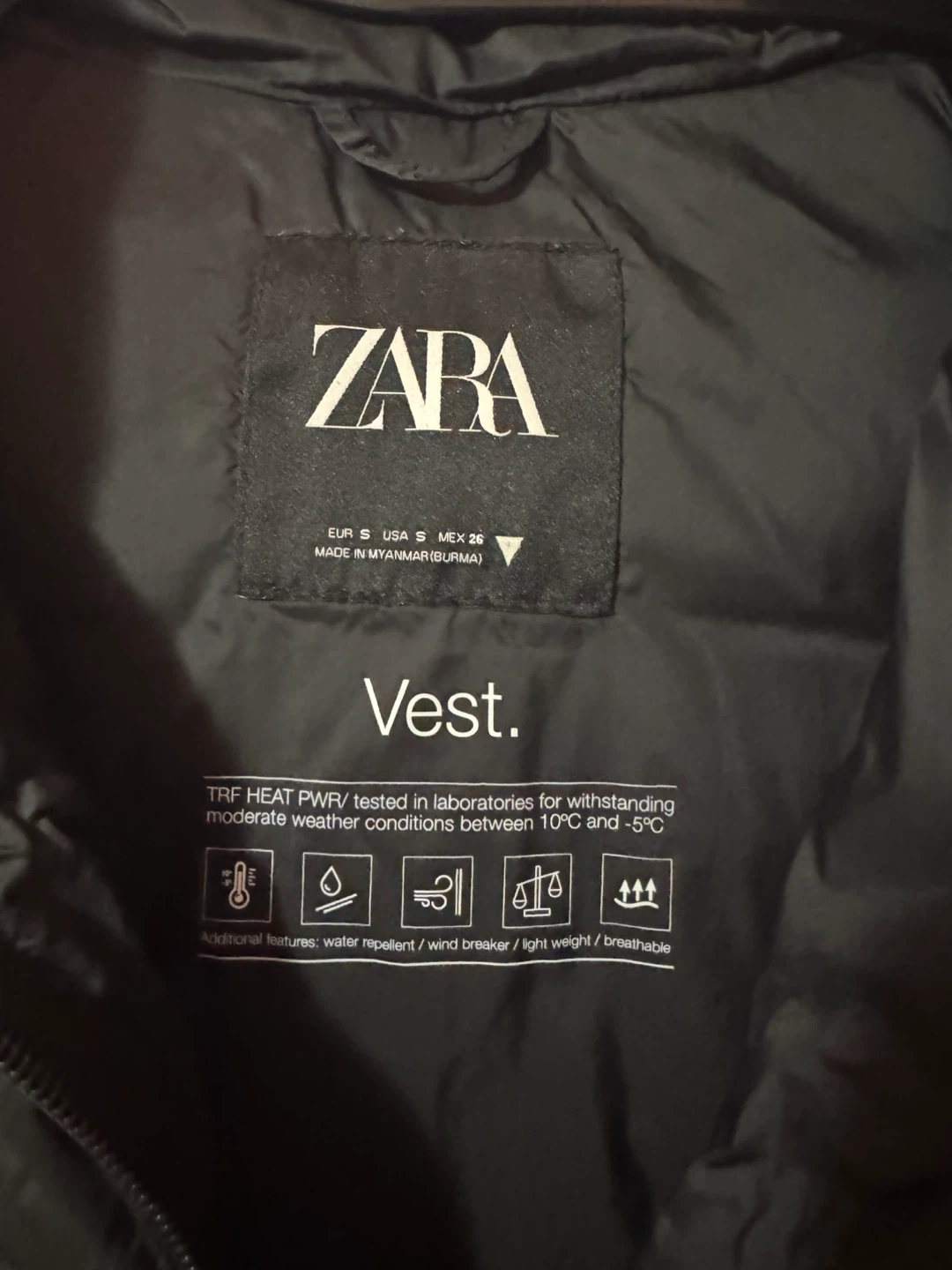 ZARA Black Puffer Vest - Size S - photo 2