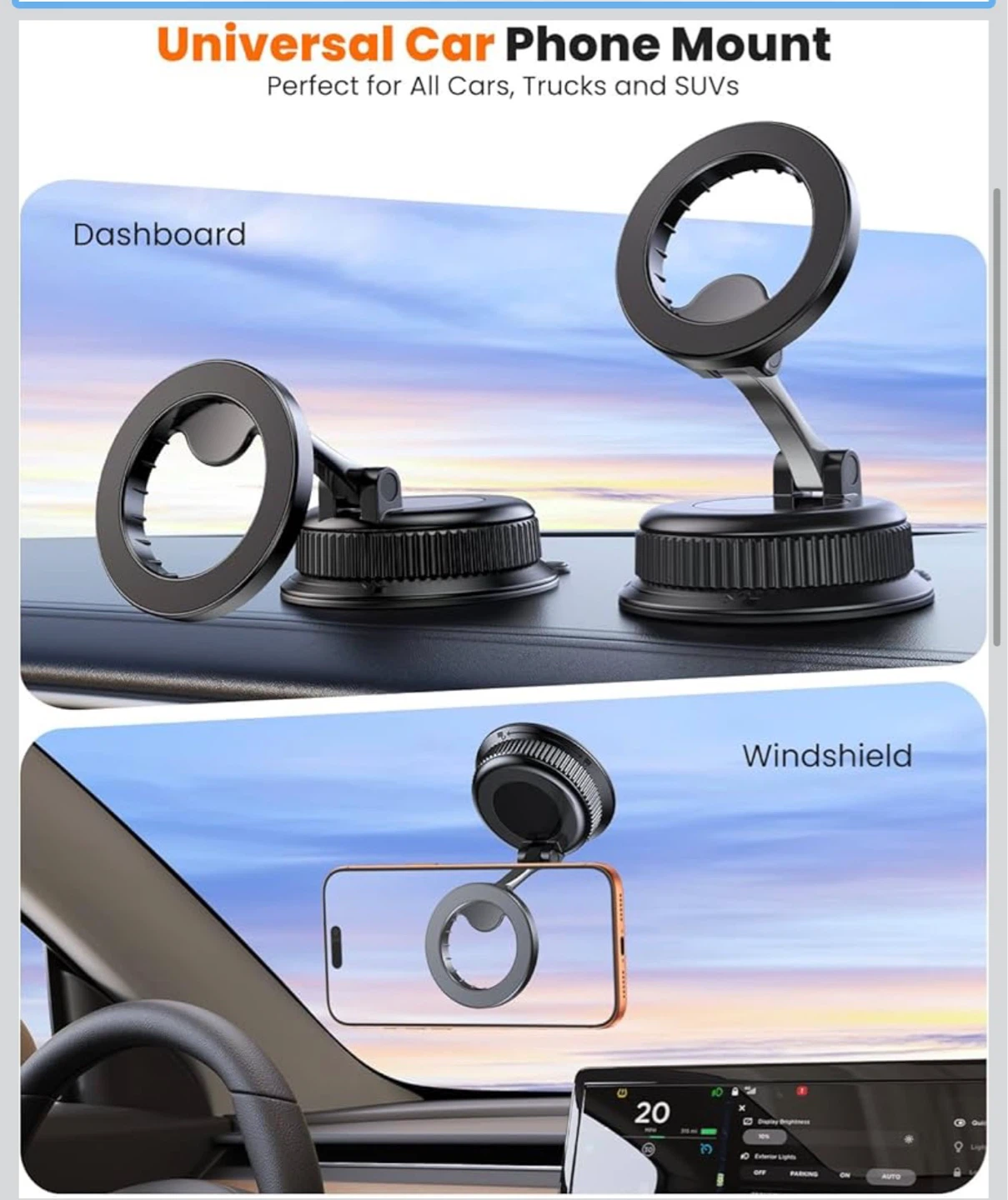Universal Car Phone Mount with Magnetic Grip - photo 2