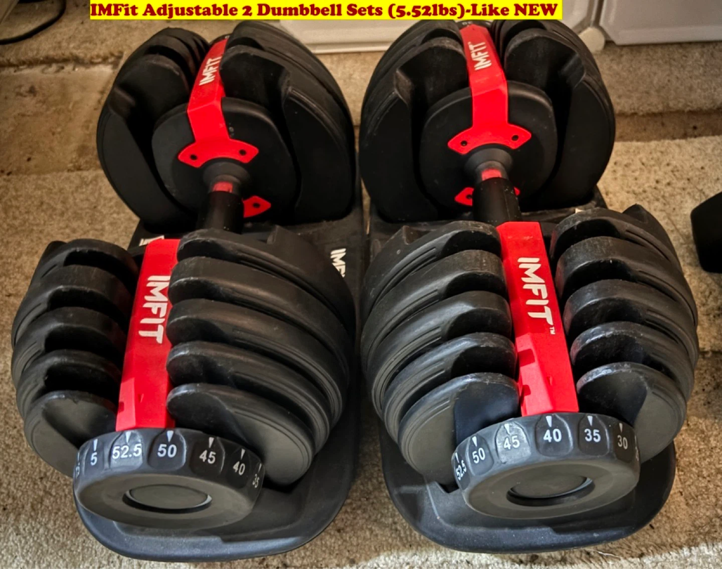 IMFit Adjustable 2 Dumbbell Sets (52.5lbs)-Like NEW - photo 3