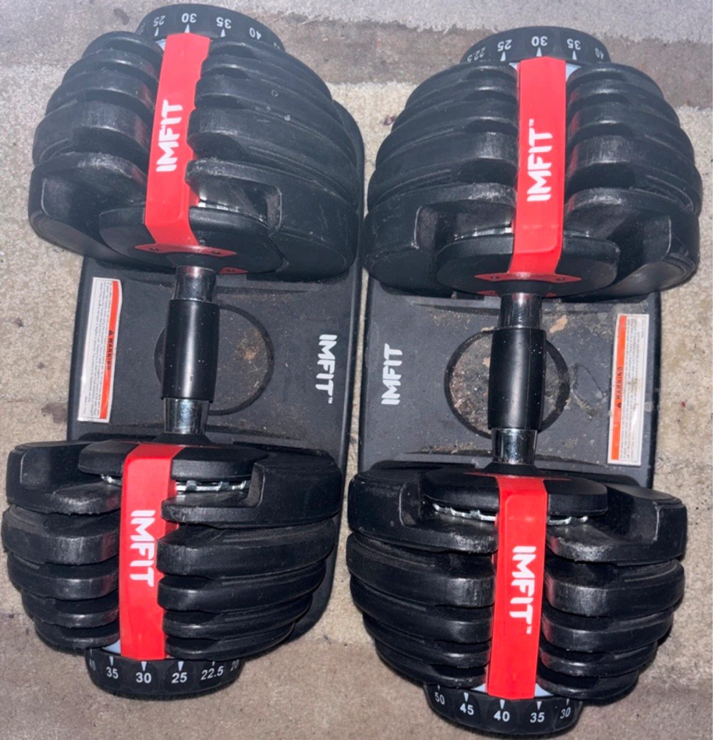 IMFit Adjustable 2 Dumbbell Sets (52.5lbs)-Like NEW