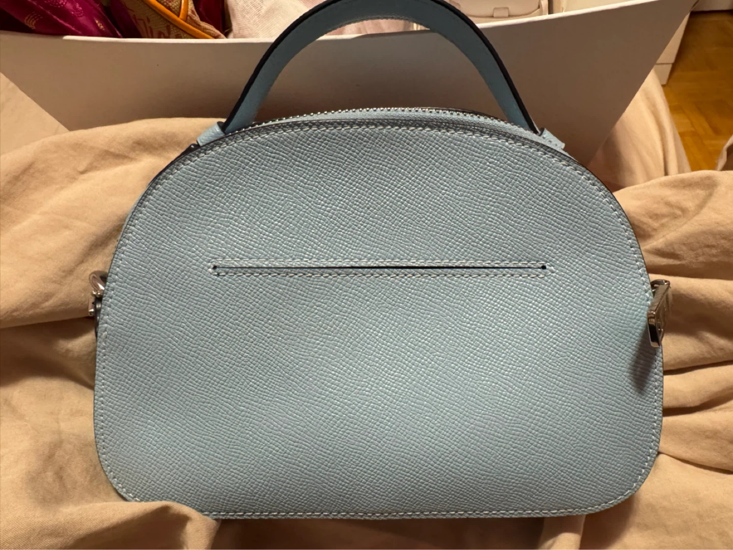 Coach Light Blue Leather Top Handle Sling Bag - photo 2