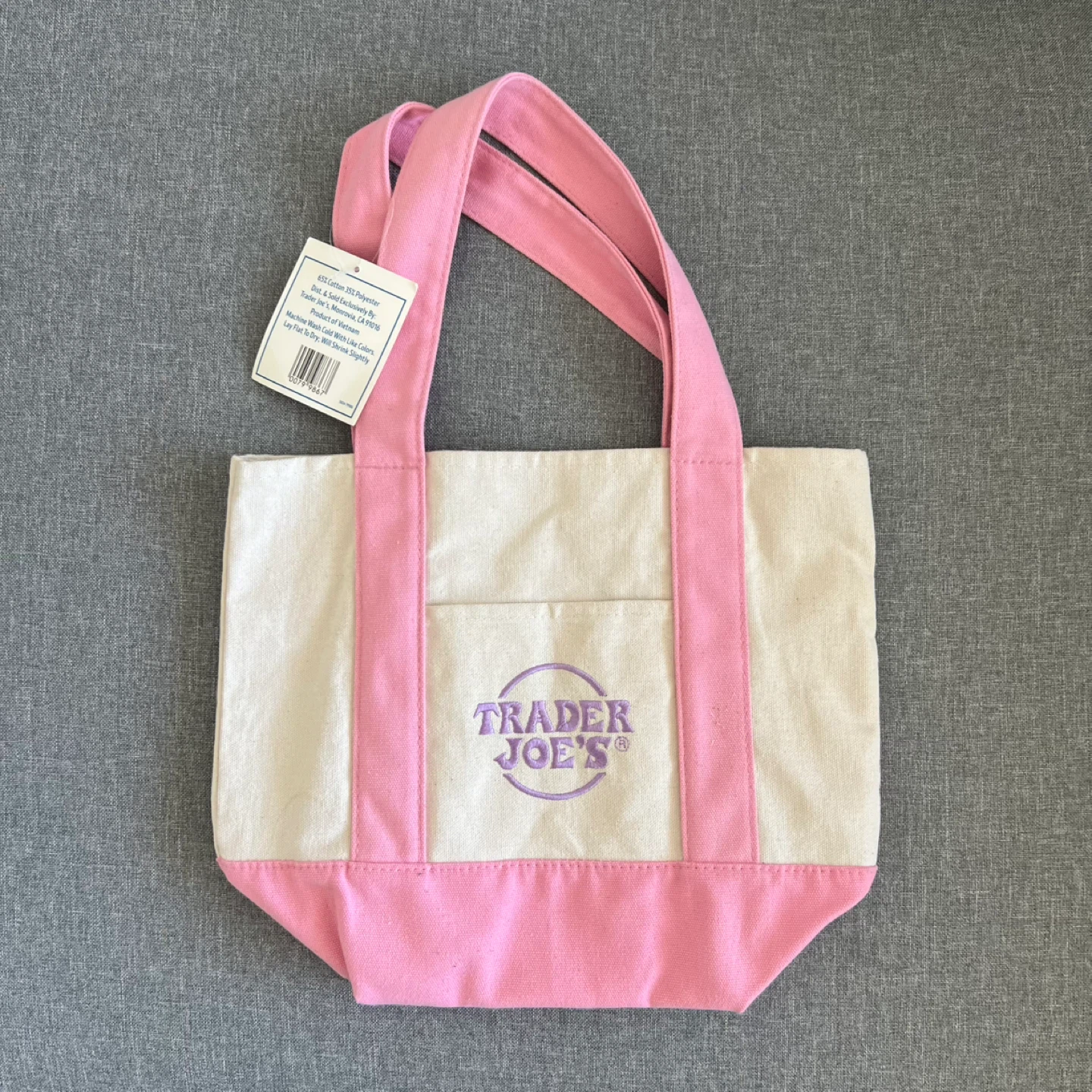 Trader Joe's Mini Pastel Canvas Tote Bag - photo 2