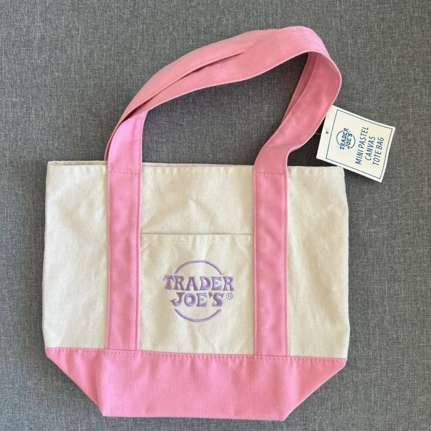 Trader Joe's Mini Pastel Canvas Tote Bag