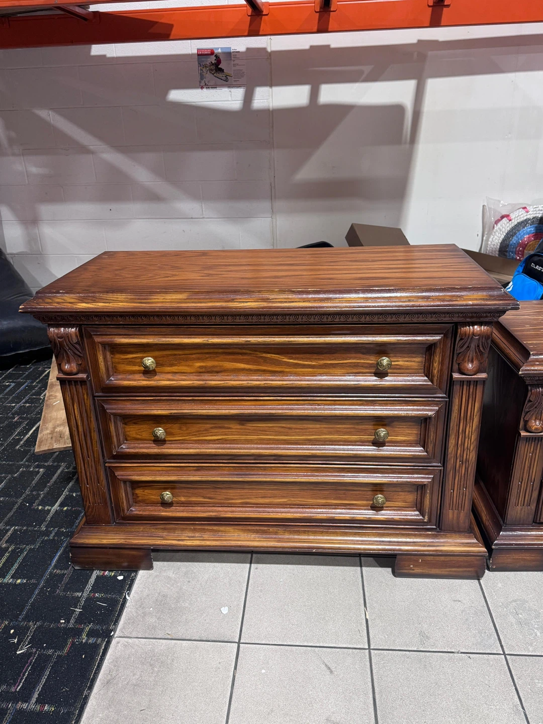 Ornate Wood Bed Frame with Matching Nightstands - photo 4