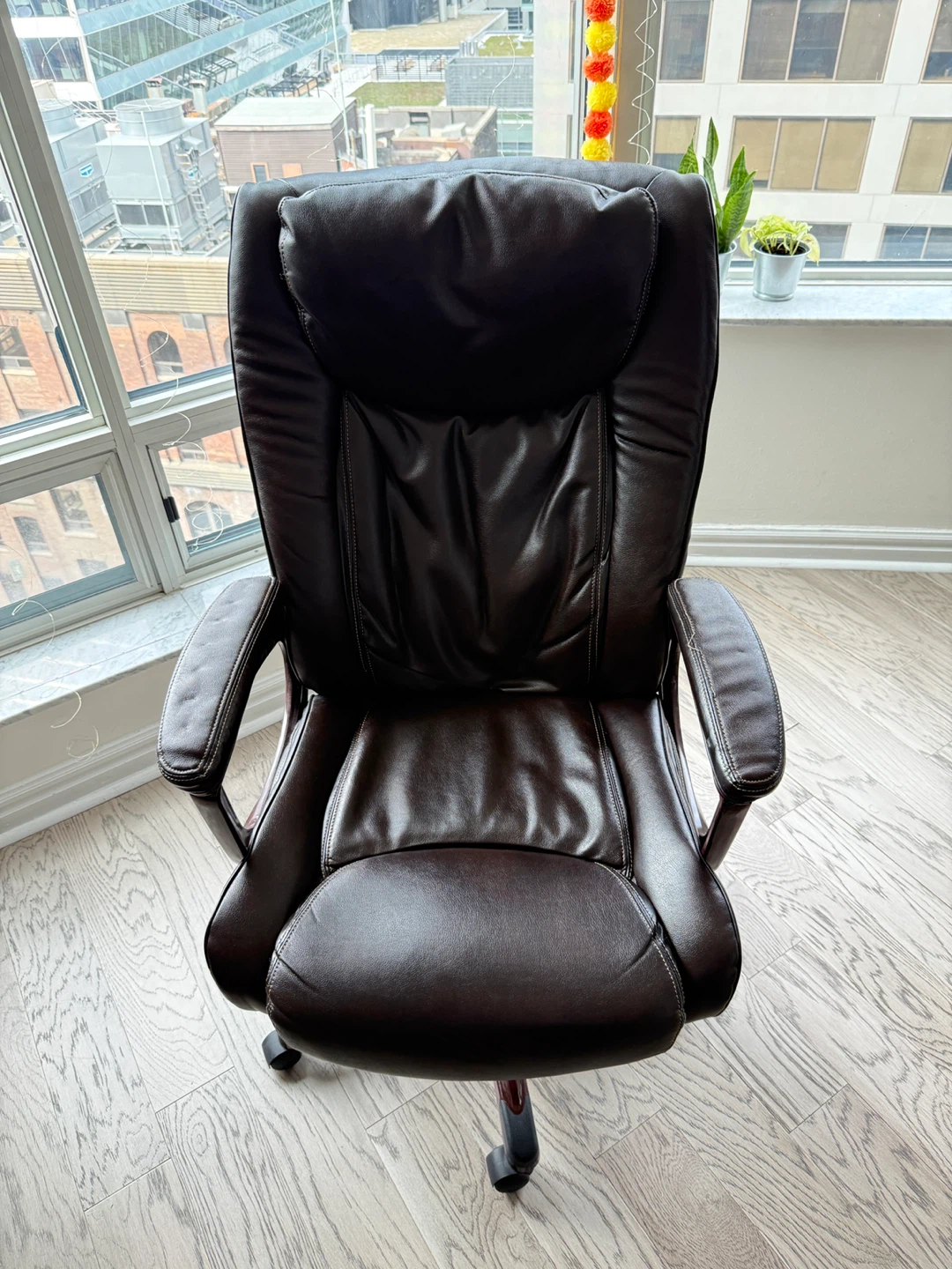 Dark Brown Faux Leather Executive Office Chair - photo 3