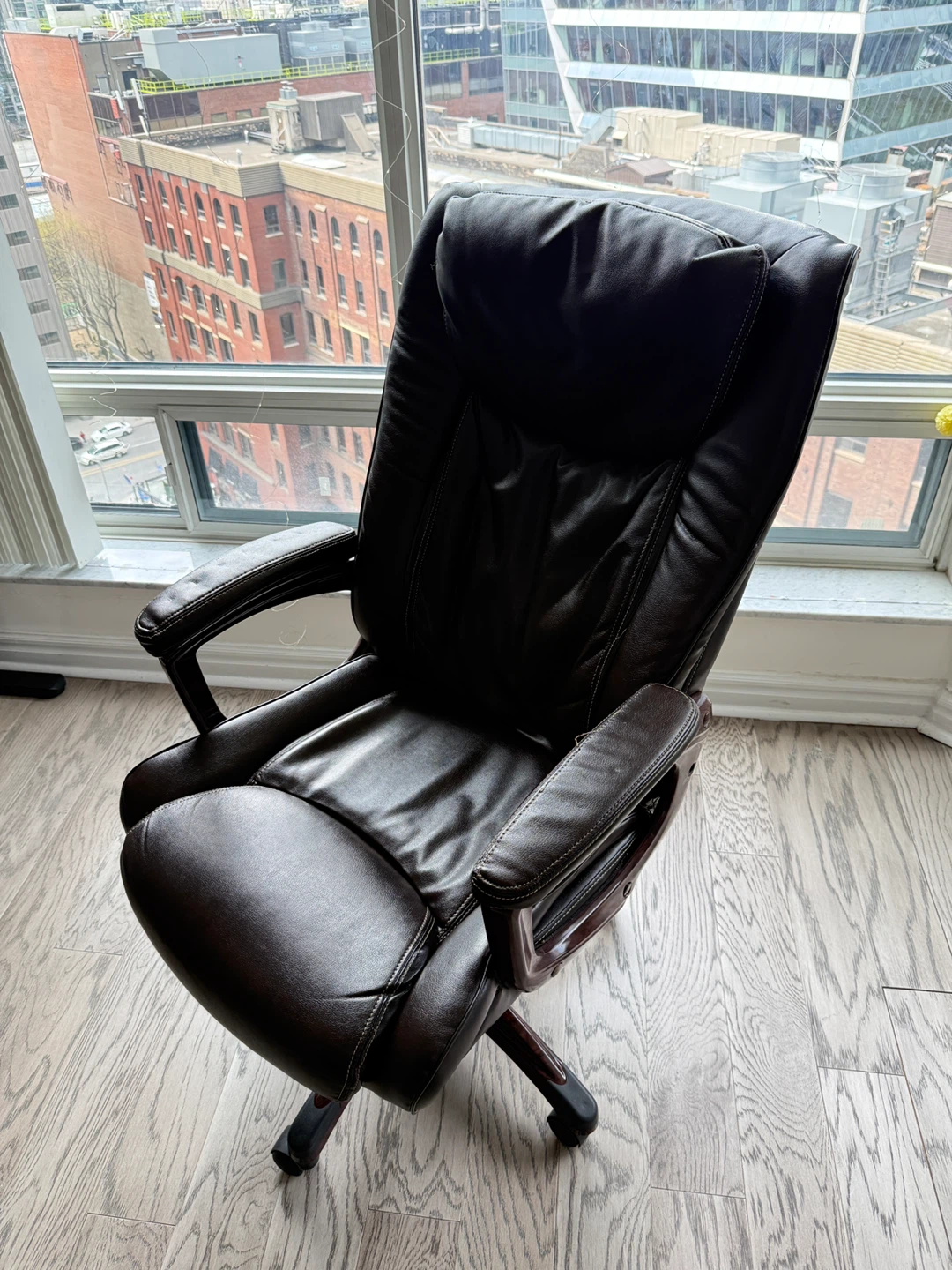 Dark Brown Faux Leather Executive Office Chair - photo 2