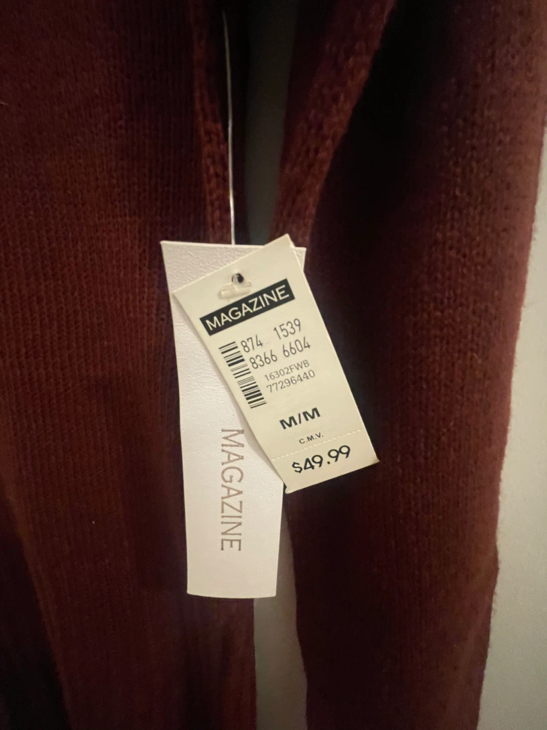 Magazine V-neck Sweater Dress - Burgundy - M/M - photo 4