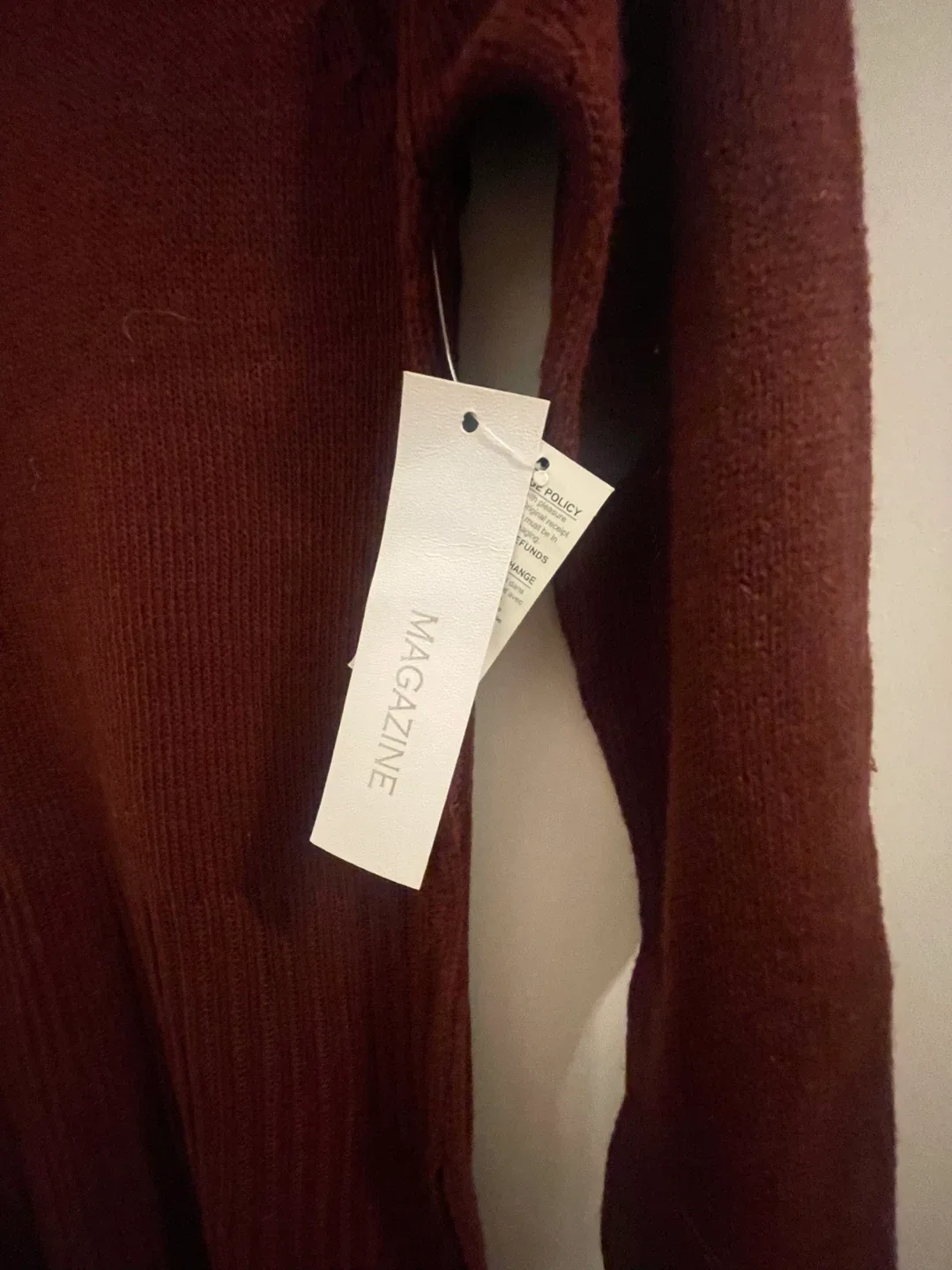 Magazine V-neck Sweater Dress - Burgundy - M/M - photo 3