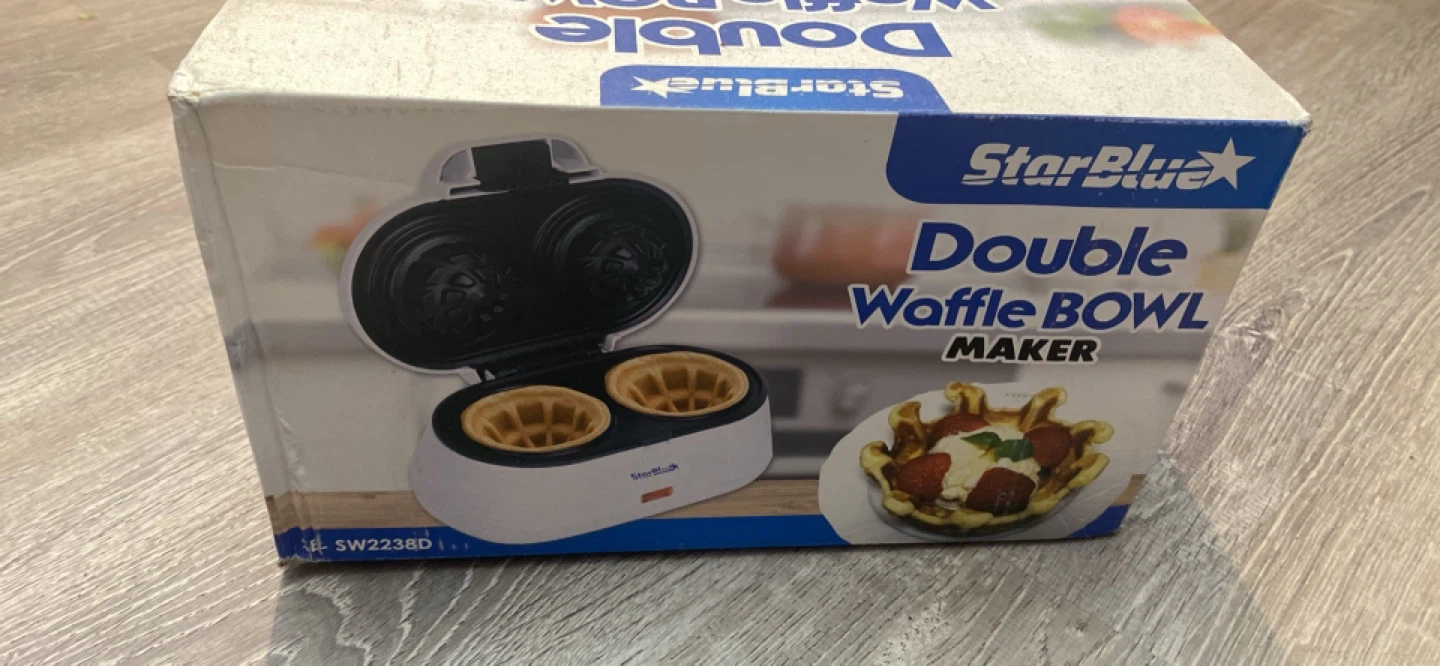 White Double Waffle Bowl Maker Bowl Shapes Belgian - photo 5