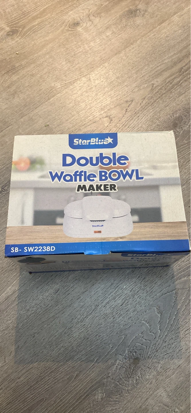 White Double Waffle Bowl Maker Bowl Shapes Belgian - photo 2