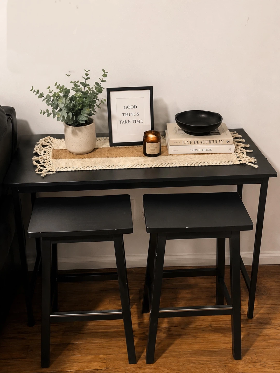 Black Saddle Stool (Set of 2)