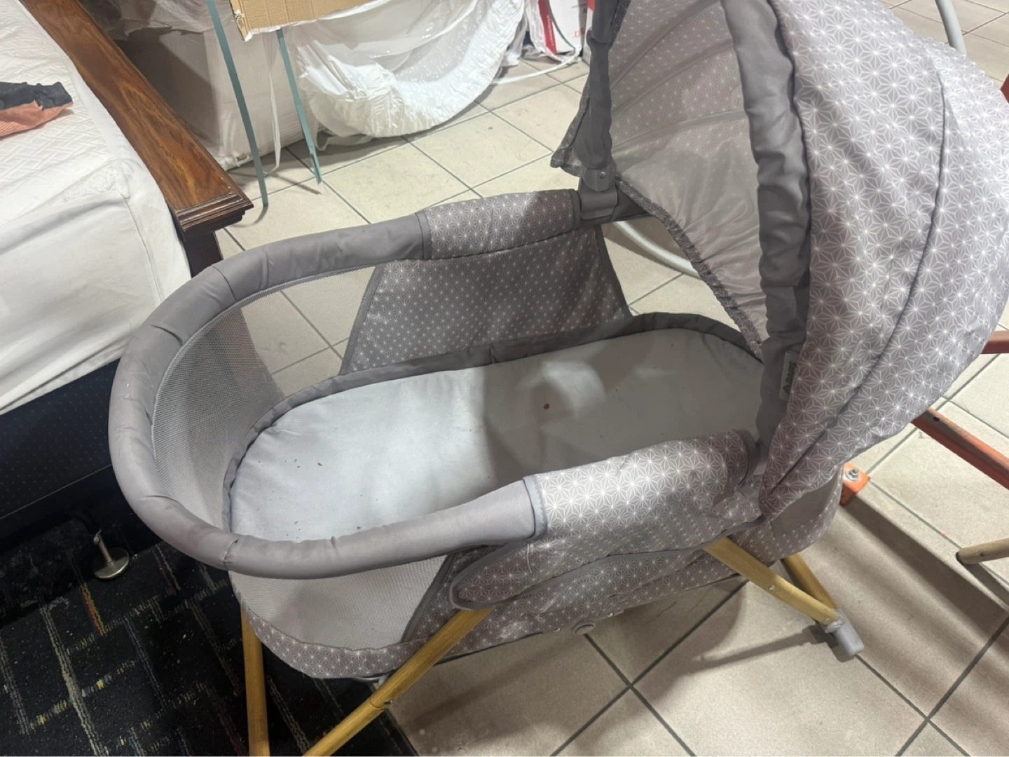 Grey Baby Rocker with Canopy and Toys - photo 5