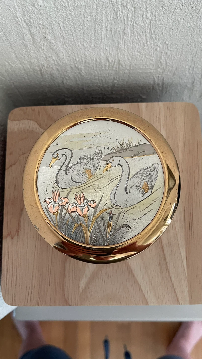 Vintage Art of Chokin Porcelain Trinket Box - photo 2