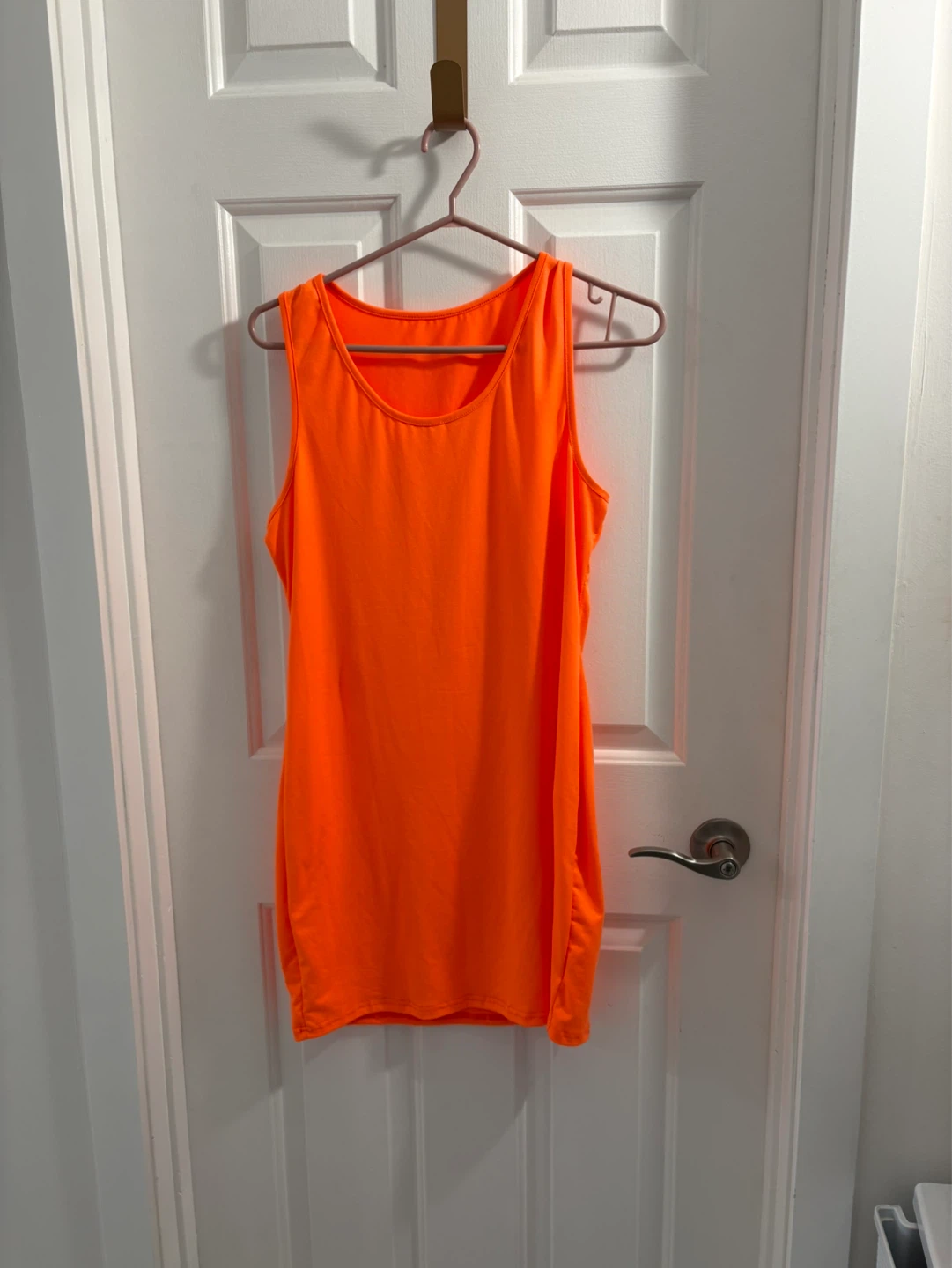 Orange Sleeveless Mini Dress