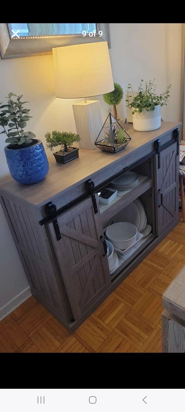 Grey Barn Door Buffet / Sideboard