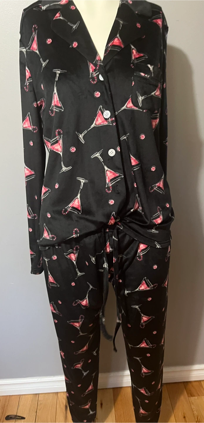 Como vintage Black Martini Print Pajama Set medium size - photo 5