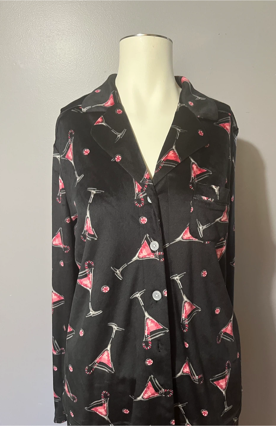 Como vintage Black Martini Print Pajama Set medium size - photo 4