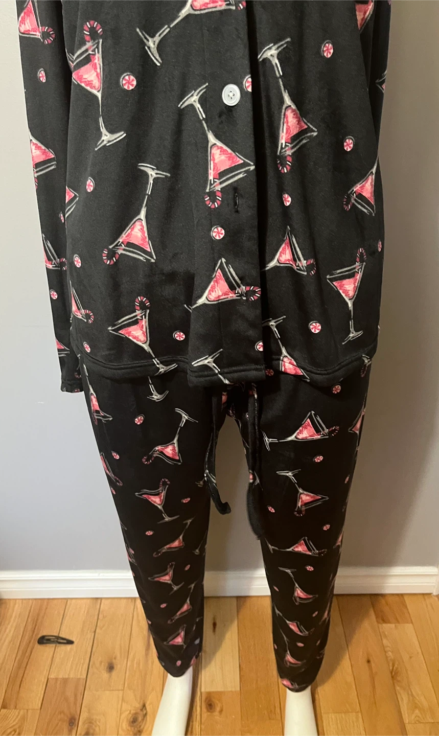 Como vintage Black Martini Print Pajama Set medium size - photo 3