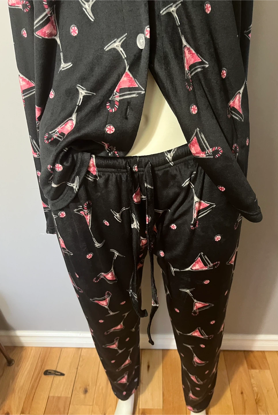 Como vintage Black Martini Print Pajama Set medium size - photo 2