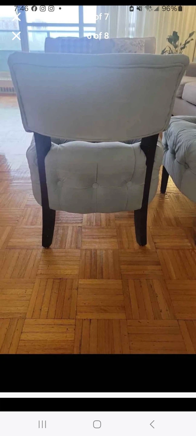 Light Blue Tufted Accent Chairs (Set of 2) - photo 3