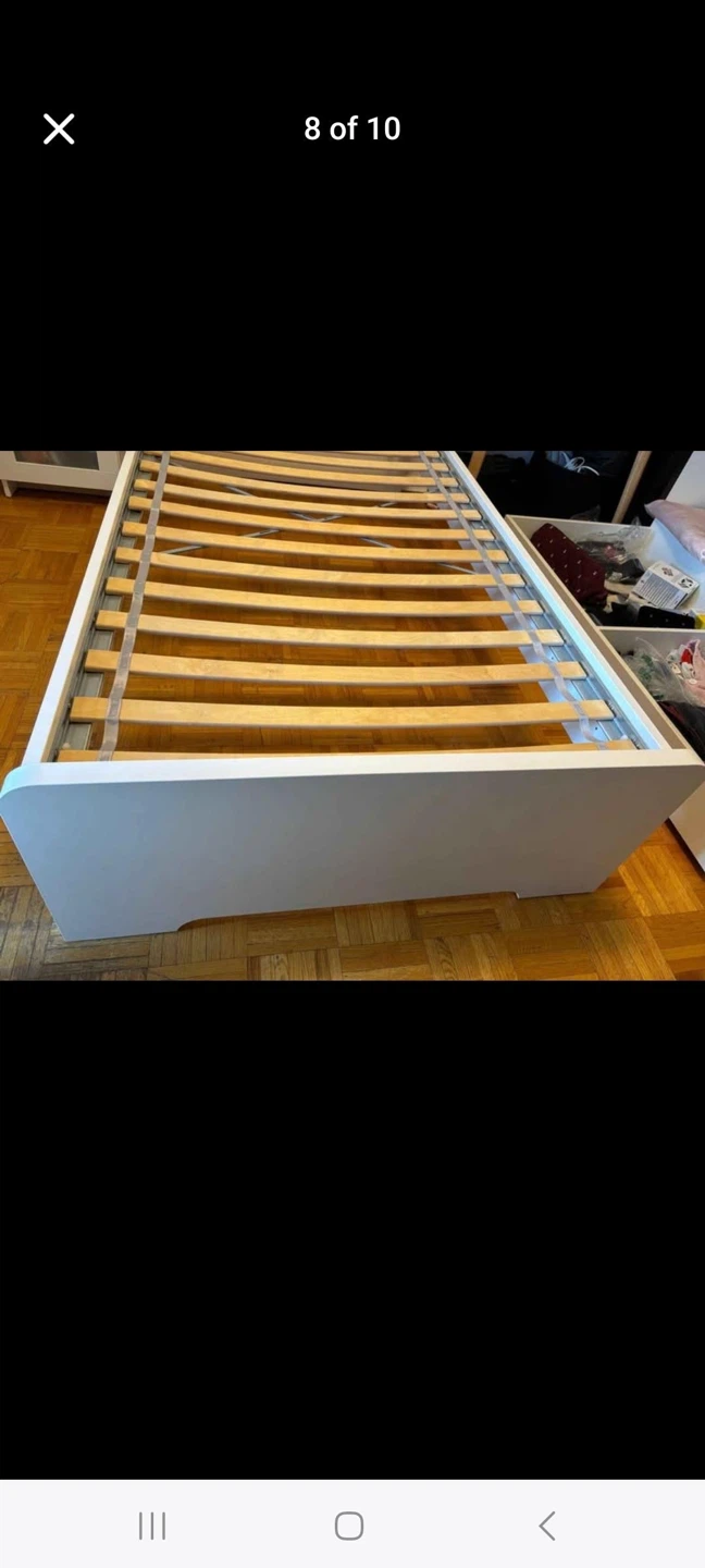 White twin Bed Frame with Drawers - photo 4