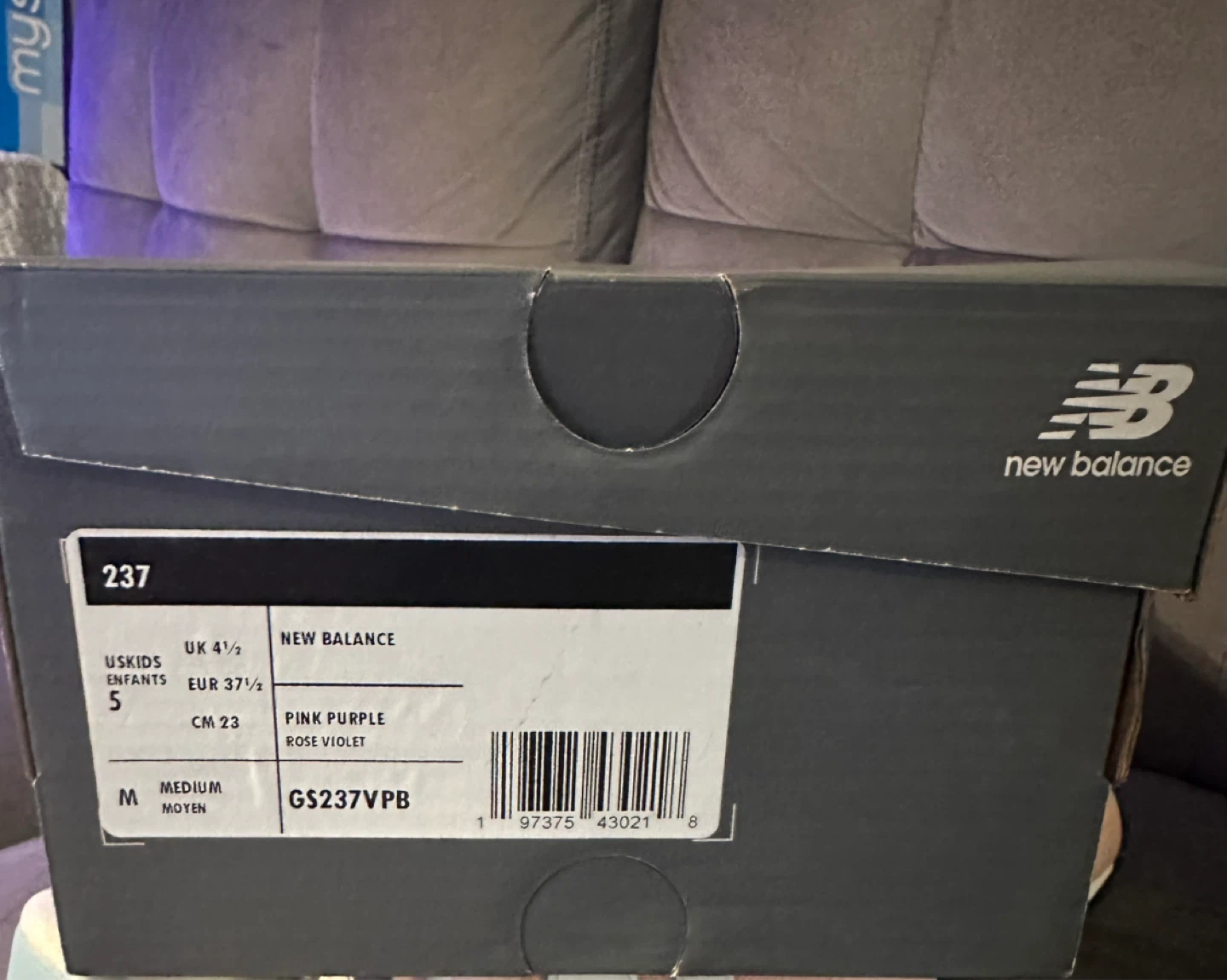 New Balance 237 Kids Shoes - Pink Purple - Size 5 Youth - photo 2