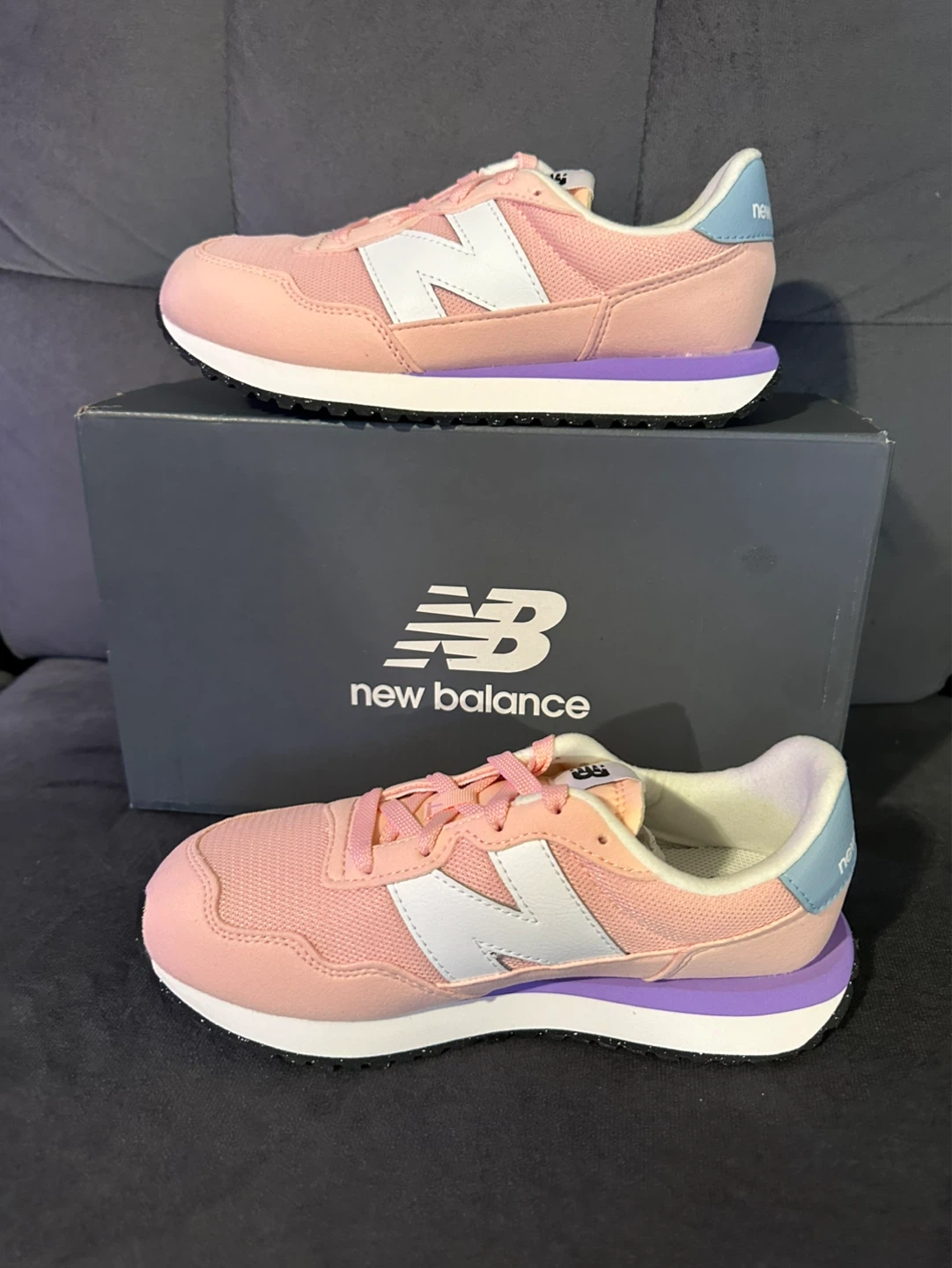 New Balance 237 Kids Shoes - Pink Purple - Size 5 Youth