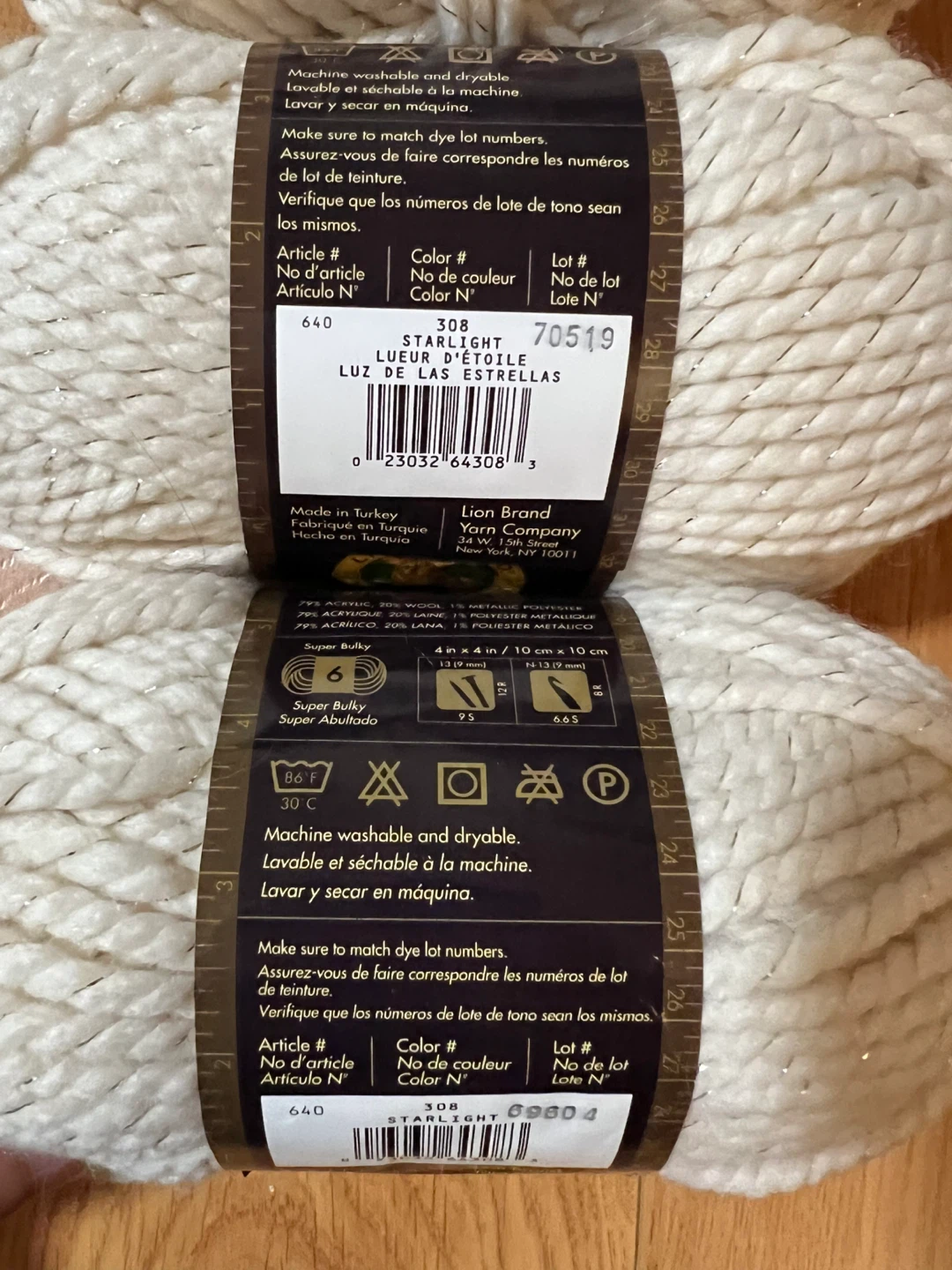 Lion Brand Wool-Ease Thick & Quick Yarn - Starlight - 3 Skeins - photo 2