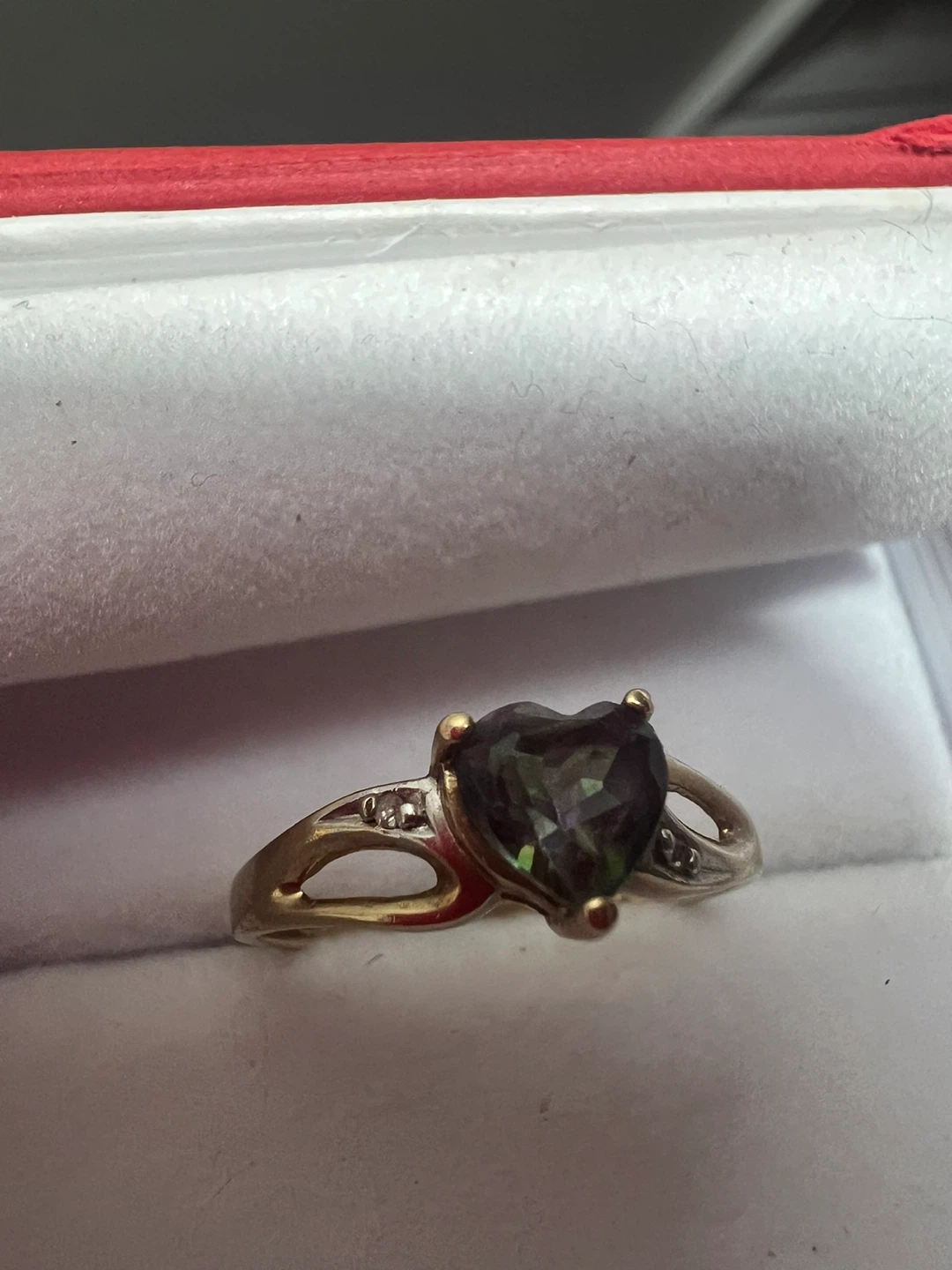 Heart Cut Mystic Topaz Ring with Accent Stones - photo 5