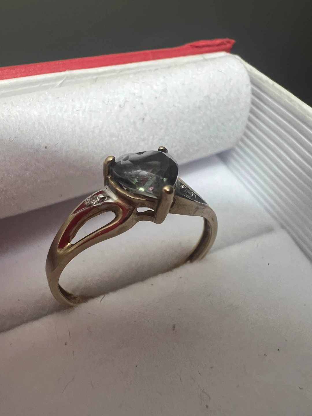 Heart Cut Mystic Topaz Ring with Accent Stones - photo 2