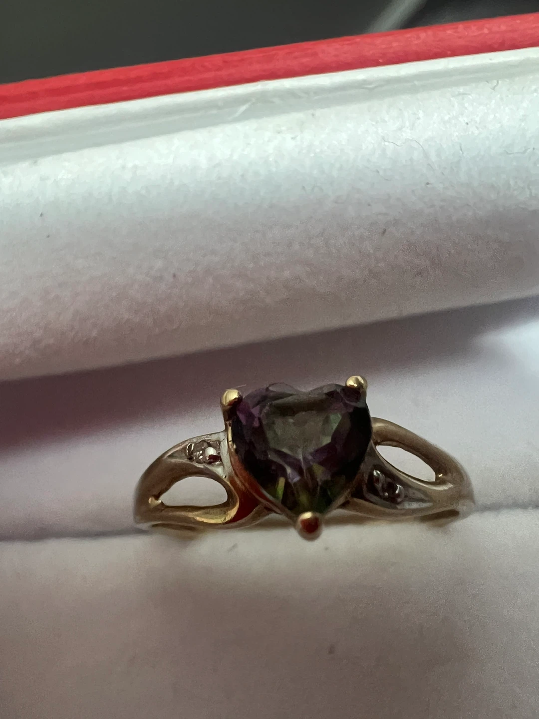 Heart Cut Mystic Topaz Ring with Accent Stones - photo 4