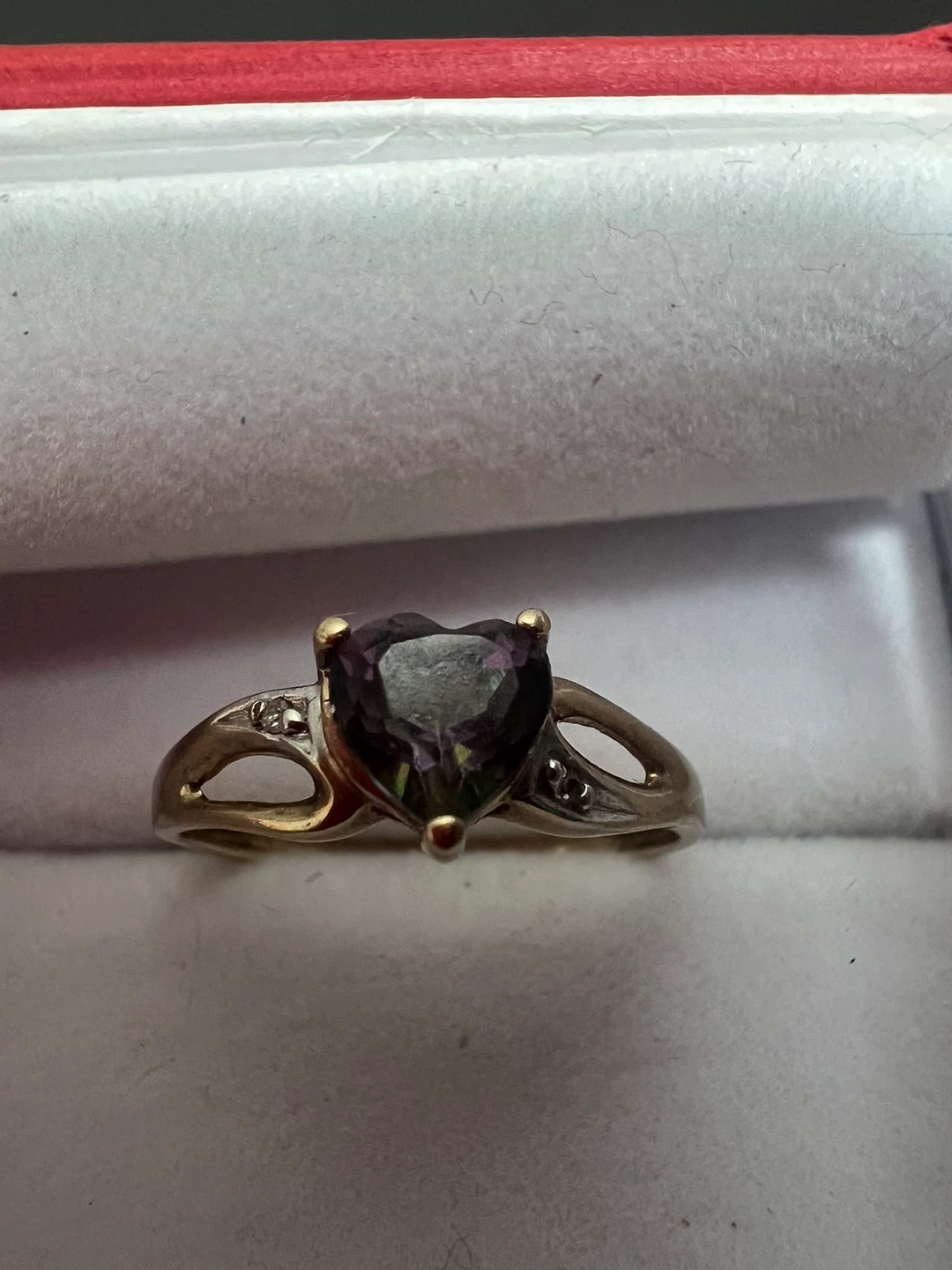 Heart Cut Mystic Topaz Ring with Accent Stones - photo 3