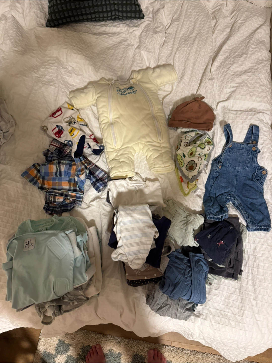 Baby Clothing Bundle - Sleep Sack, Overalls, Tops & More