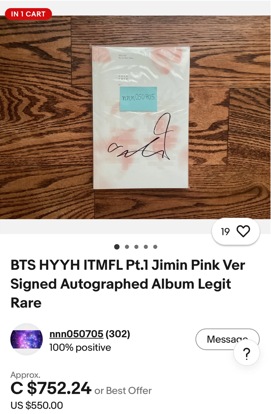 BTS HYYH pt1 Signed Album Jimin RARE - photo 2