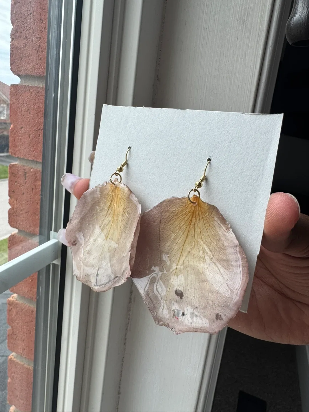 Resin Flower Petal Earrings