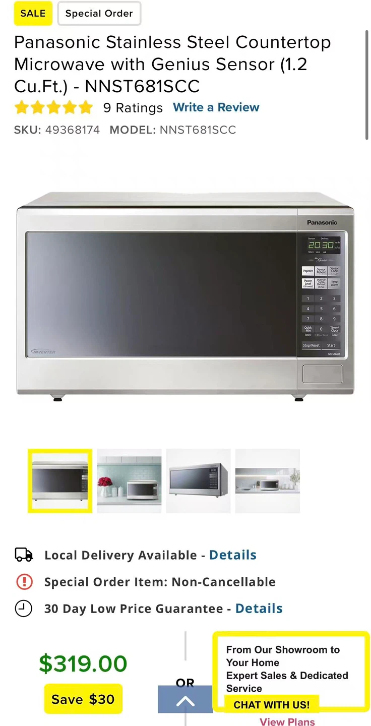 Panasonic microwave oven, stainless steel - photo 3
