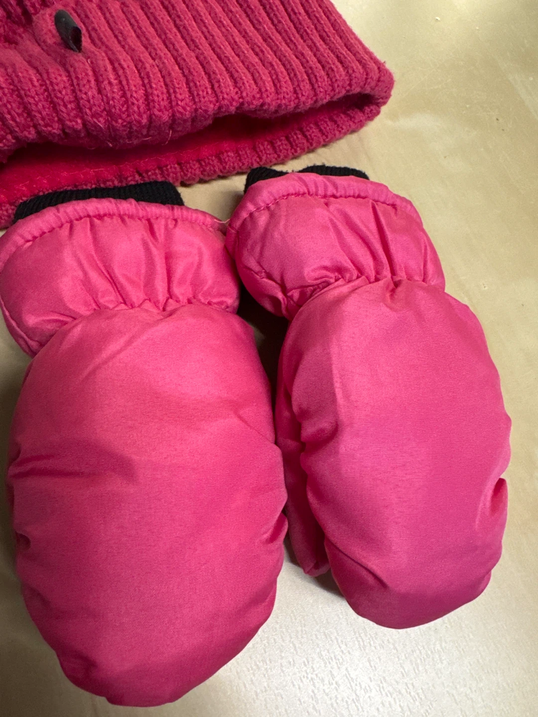 Pink Knit Hat and Mittens Set - photo 3