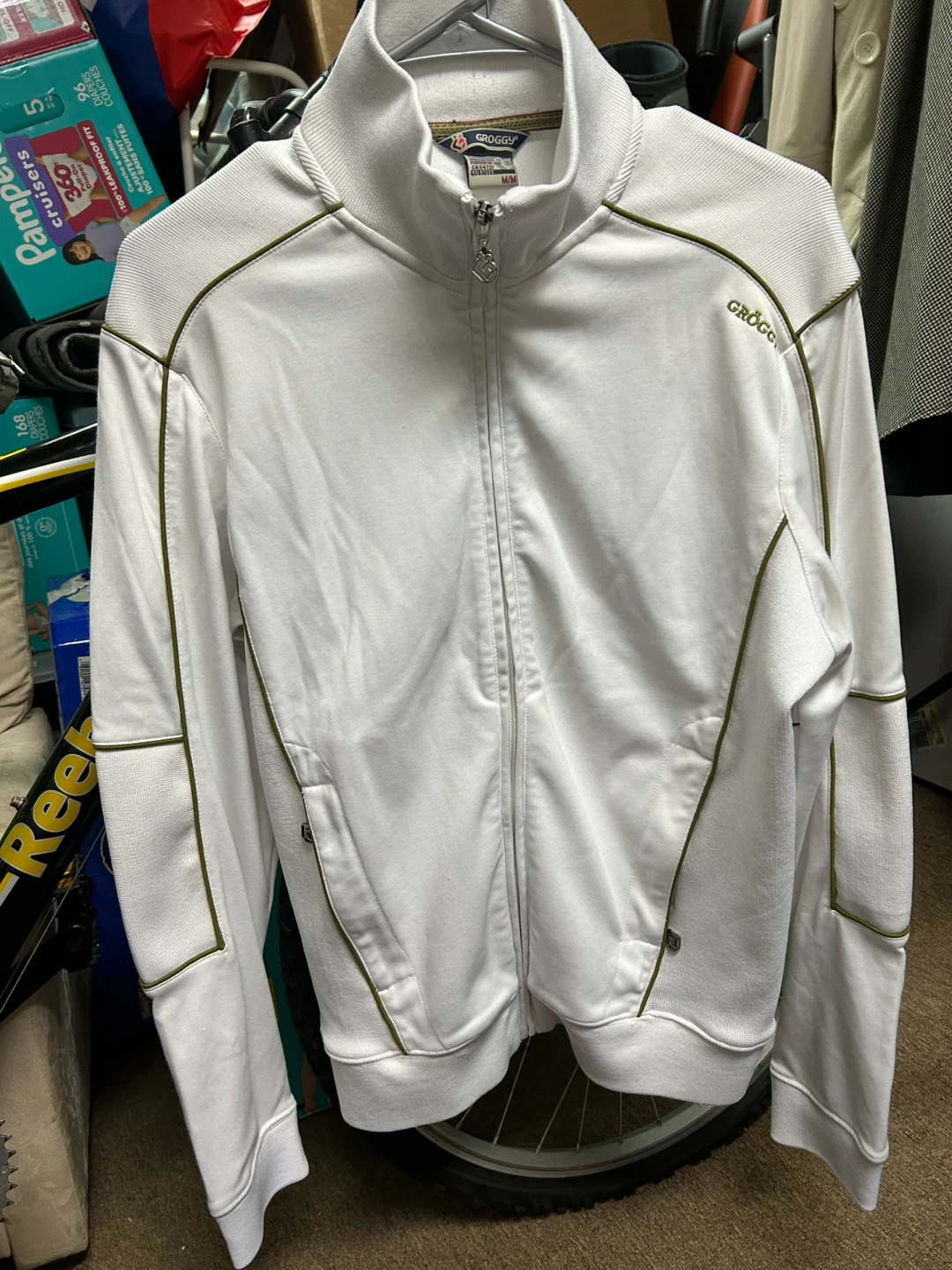 Groogy White Zip-Up Jacket