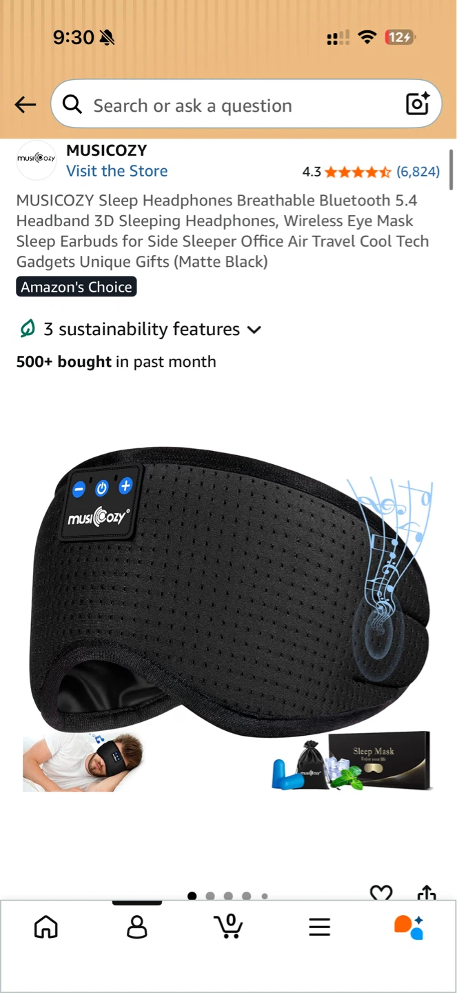 MUSICOZY Sleep Headphones Bluetooth 5.4 Headband