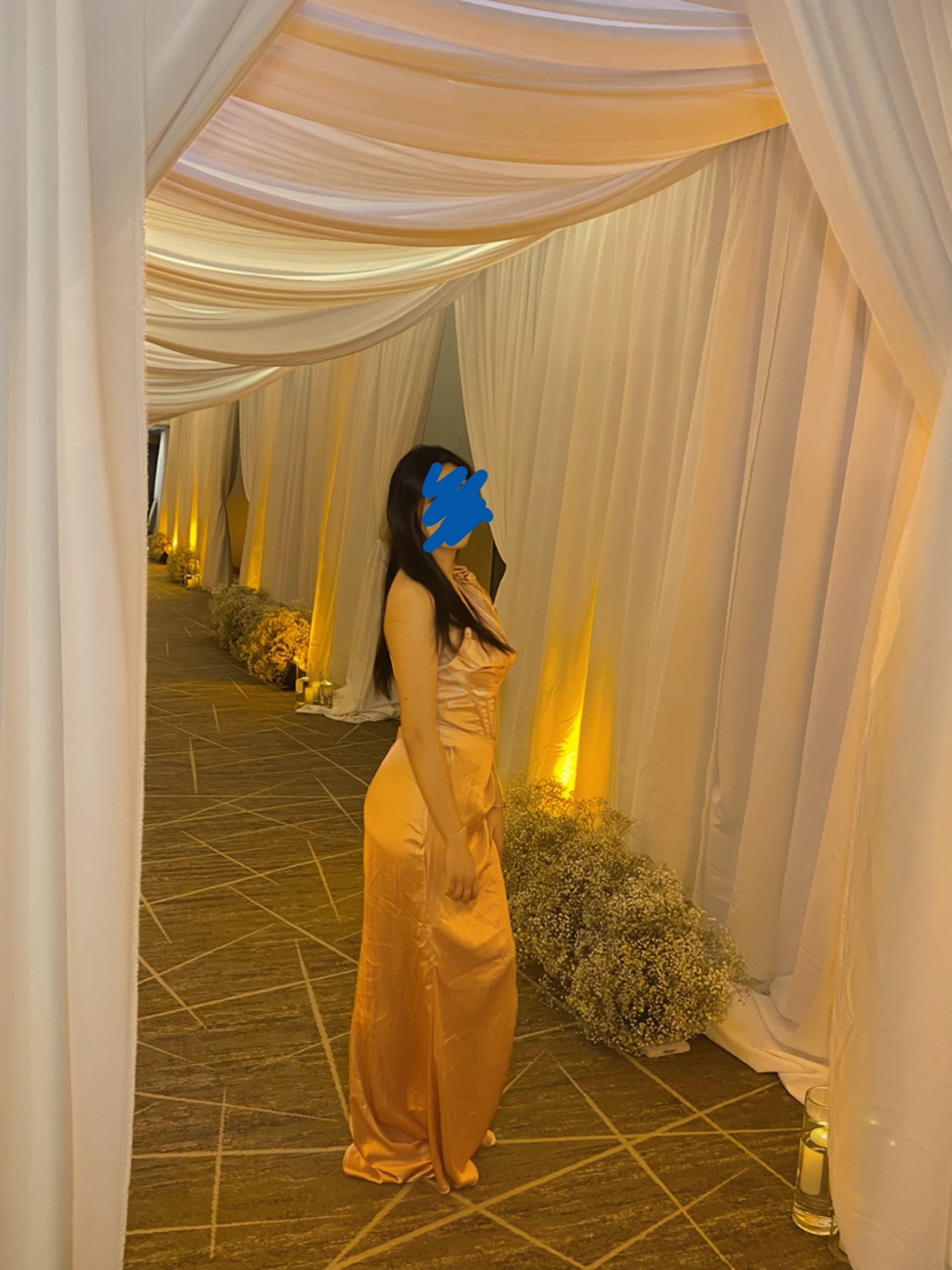 Satin Rose Detail Evening Gown - photo 2