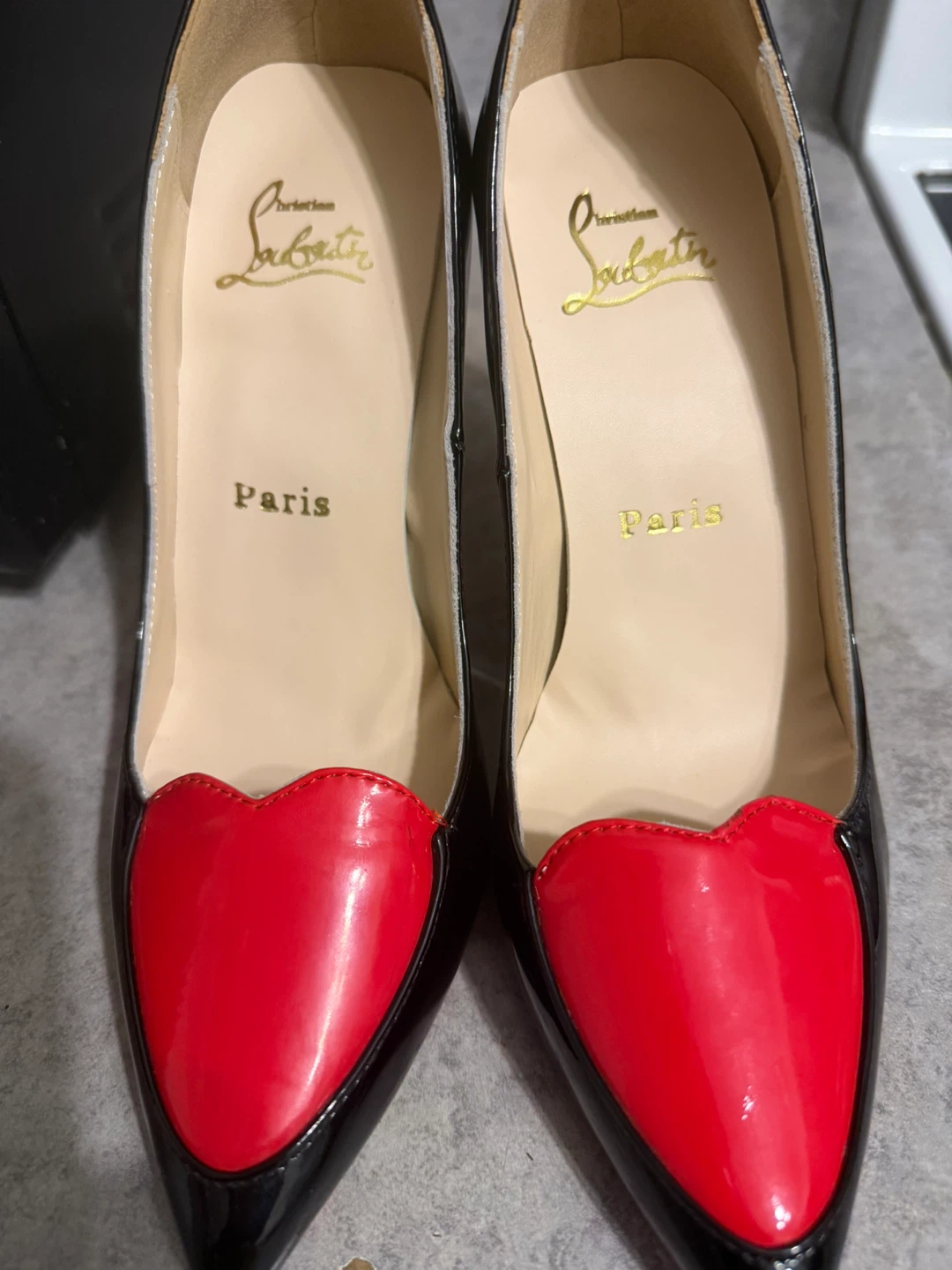 Christian Louboutin Black Patent Heart Pumps - photo 3