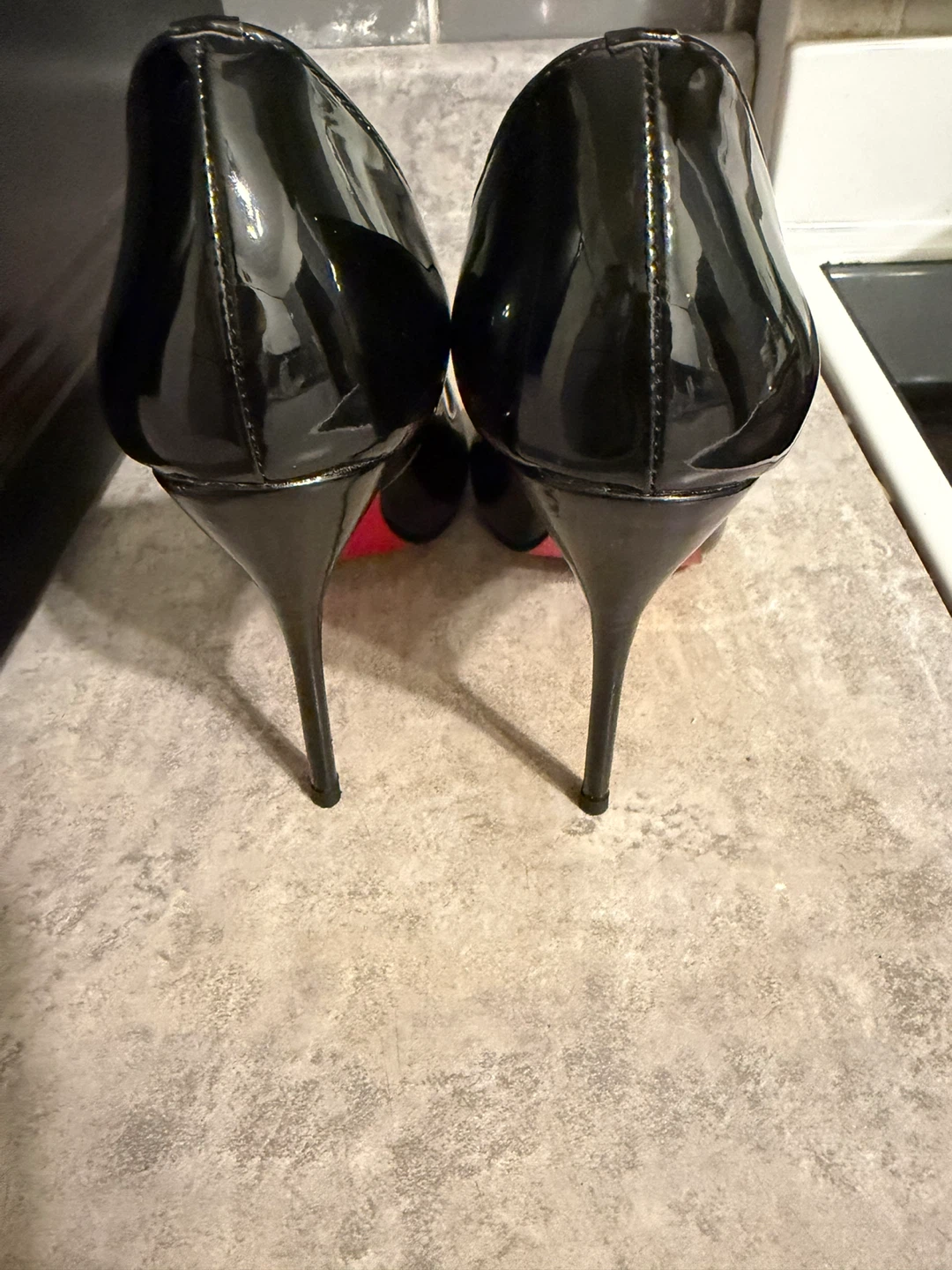 Christian Louboutin Black Patent Heart Pumps - photo 2