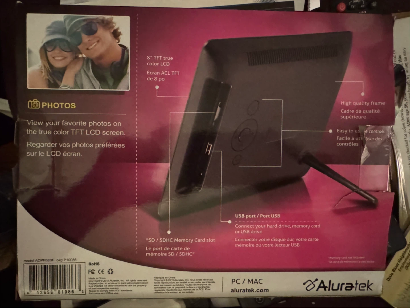 Aluratek 8-inch Digital Photo Frame - photo 2