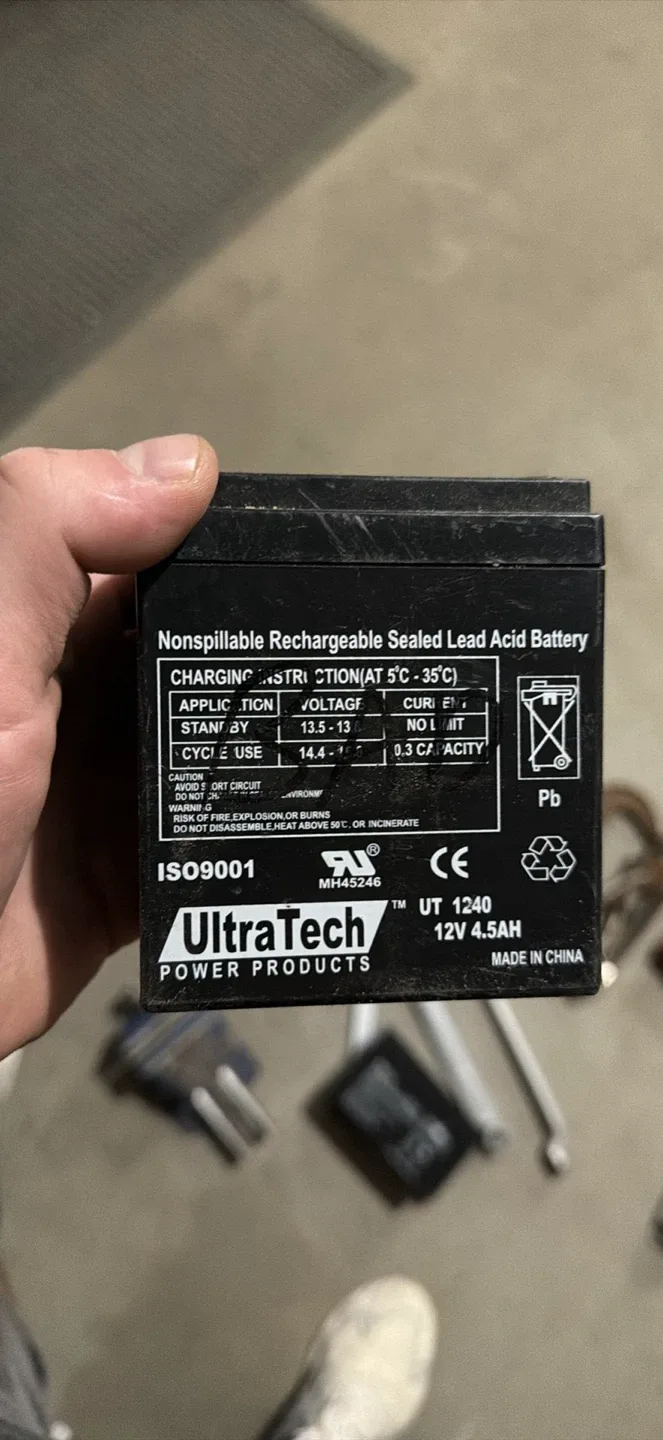 UltraTech UT 1240 12V 4.5AH Sealed Lead Acid Battery
